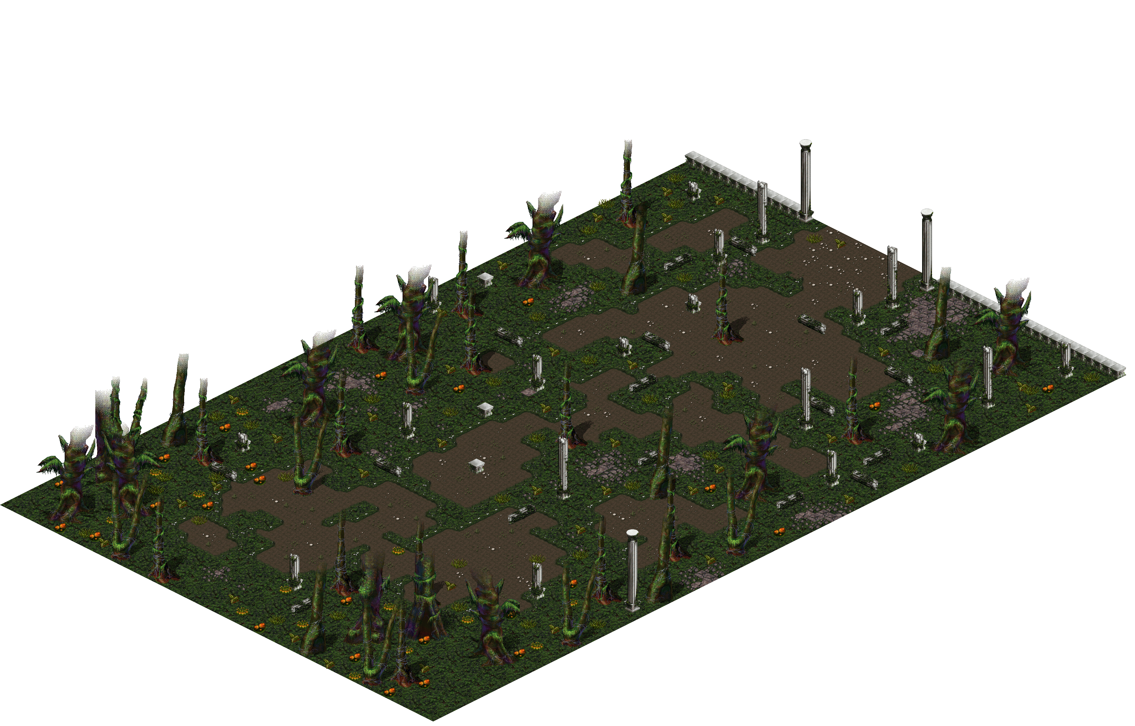 Sacred Forest 1-2 rendered terrain map