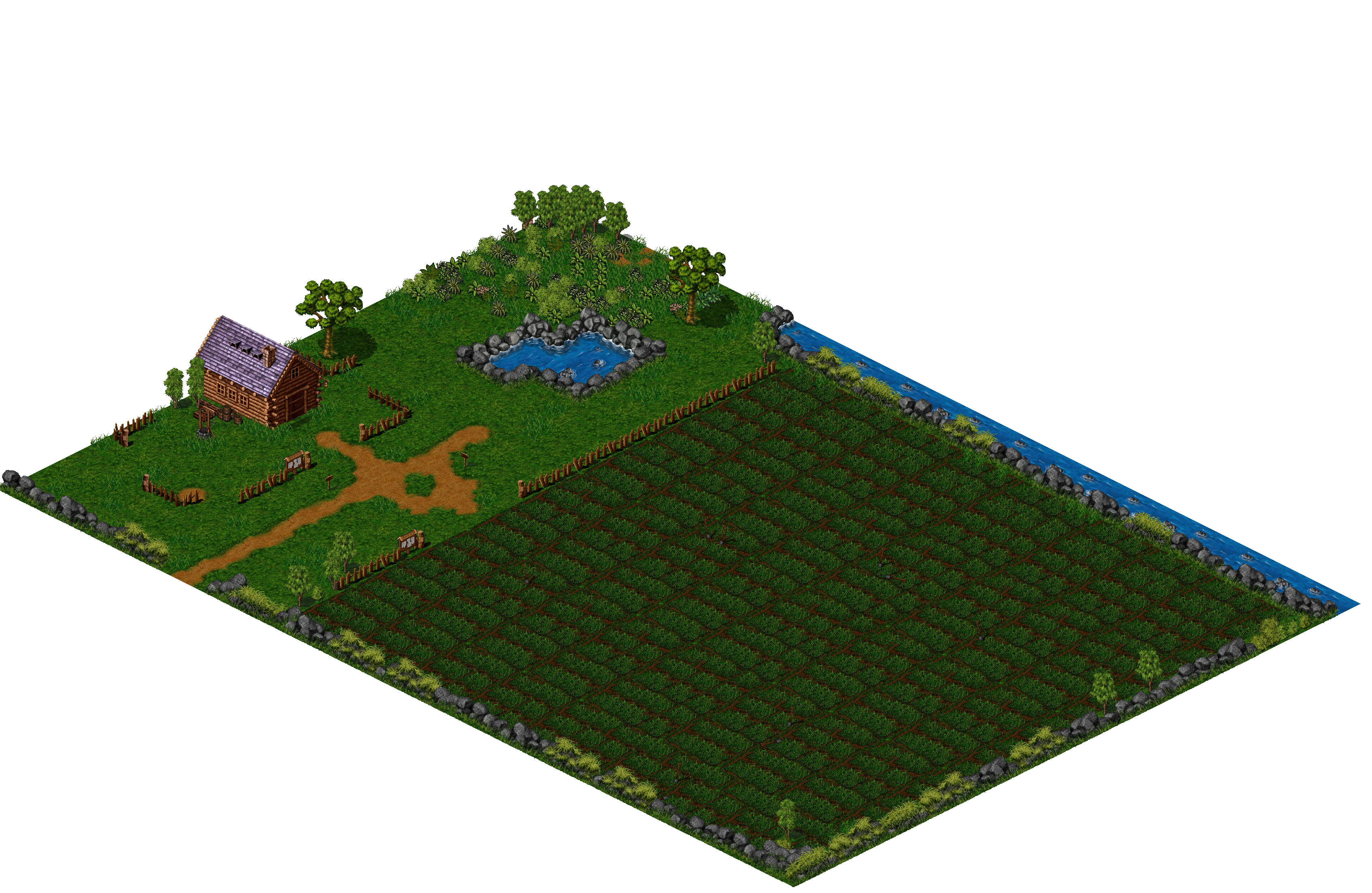 Farm rendered terrain map