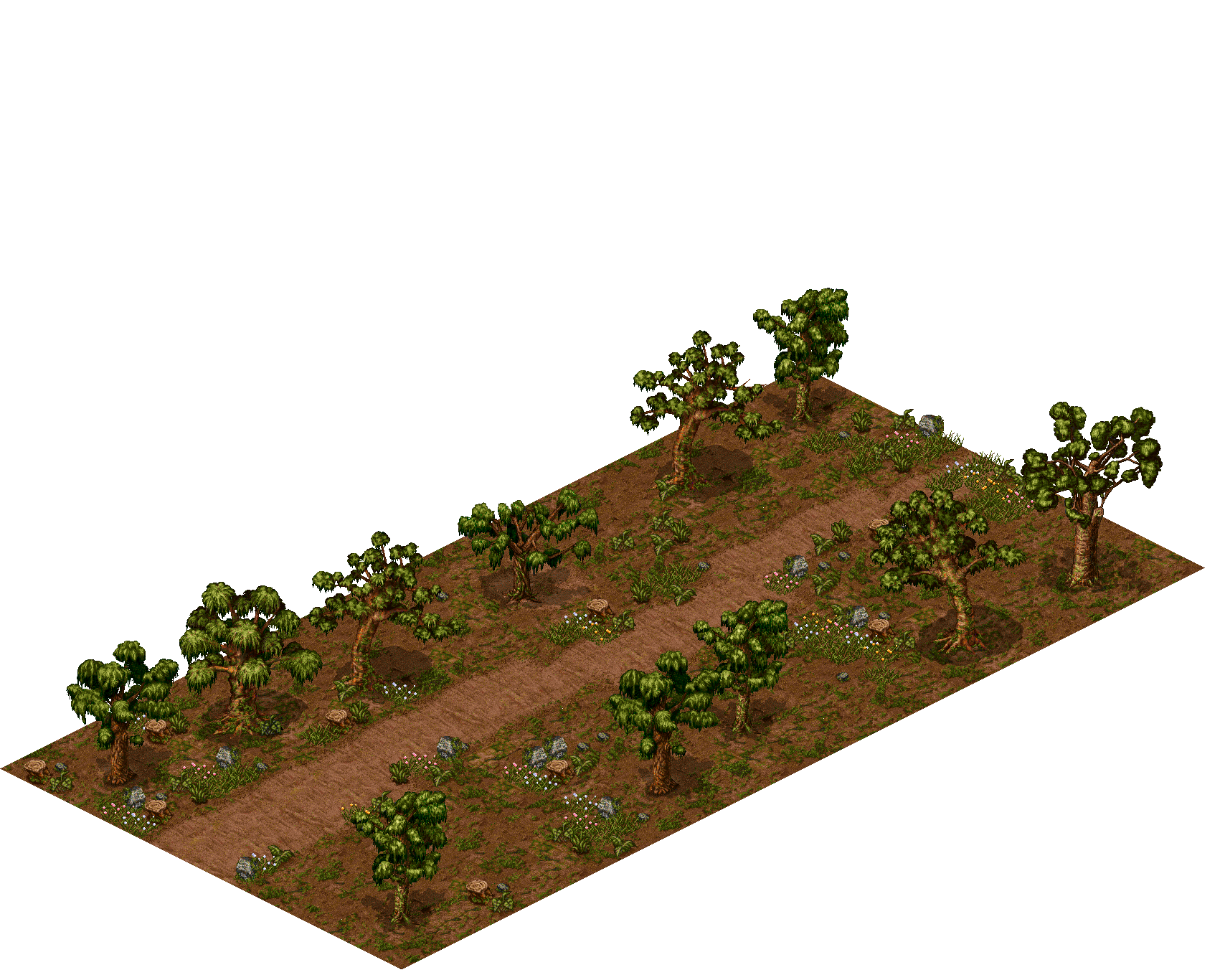 Porte Forest Path rendered terrain map