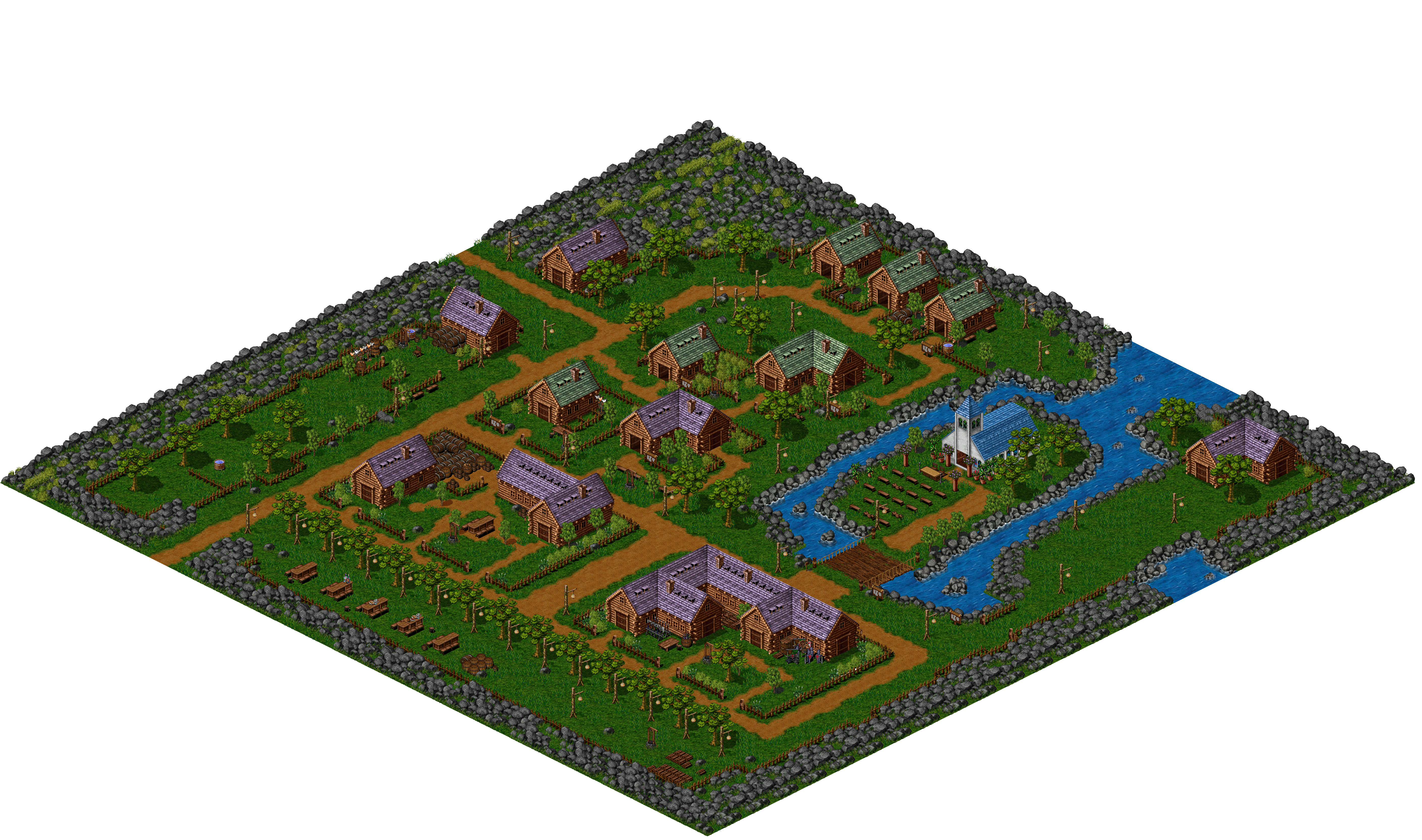 Tagor Village rendered terrain map
