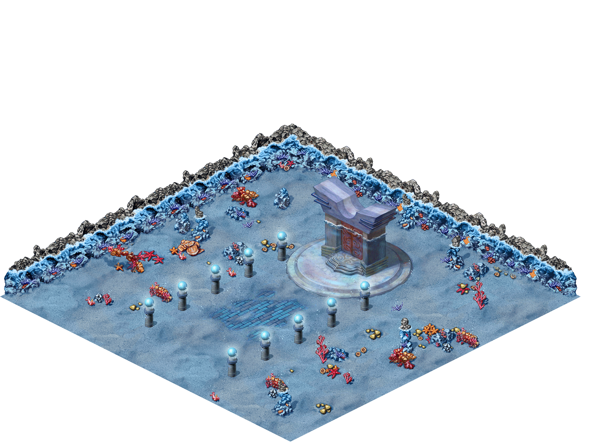 Water Temple Entrance rendered terrain map
