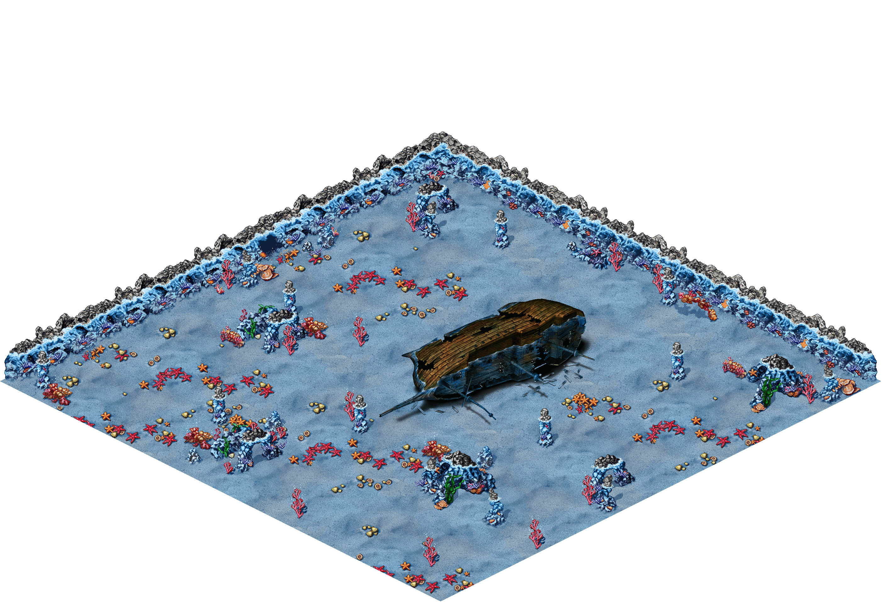 Unknown Depths 14 rendered terrain map